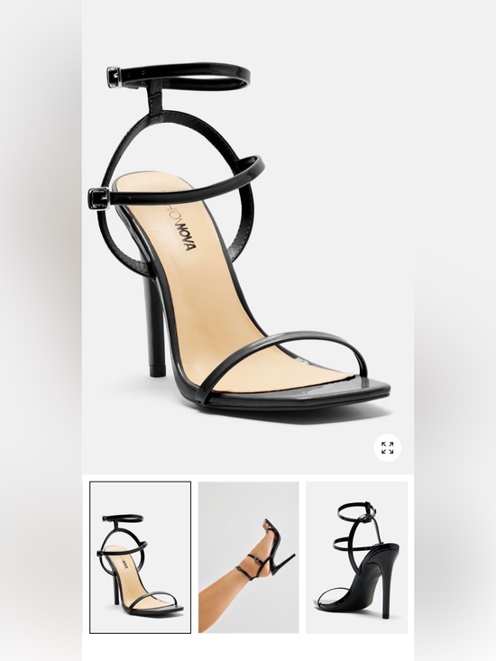 Fashion Nova Shoes - Fashion Nova Black Patent Strappy Stiletto Sandal
